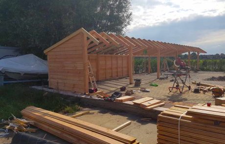 40 mtr lange verande in constructie